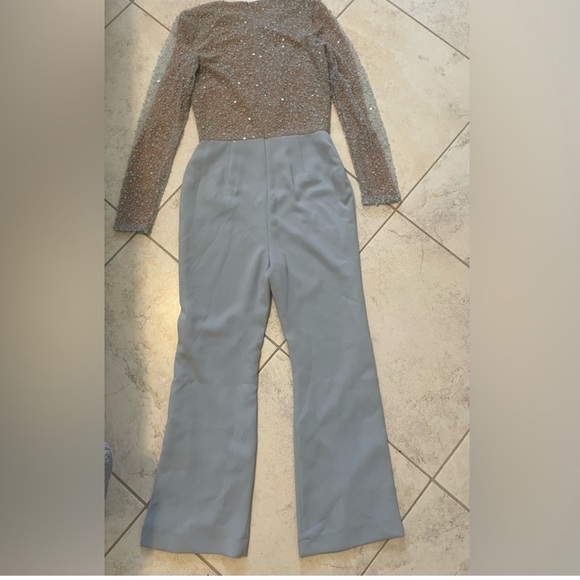 NADINE MERABI Light Blue Flare Pants - Picture 6 of 7